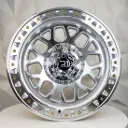RIN 17X9 6-135 R1 SPORT DX130 SILVER MACHINE FACE MACHINE LIP GOLD RIVETS ET0 CB87.1 