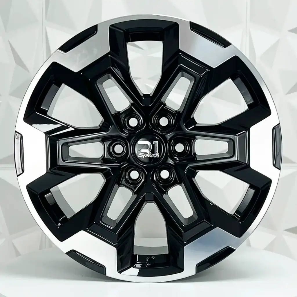 RIN 16X7 6-114.3 R1 SPORT L2279 BLACK MACHINE FACE ET35 CB66.1
