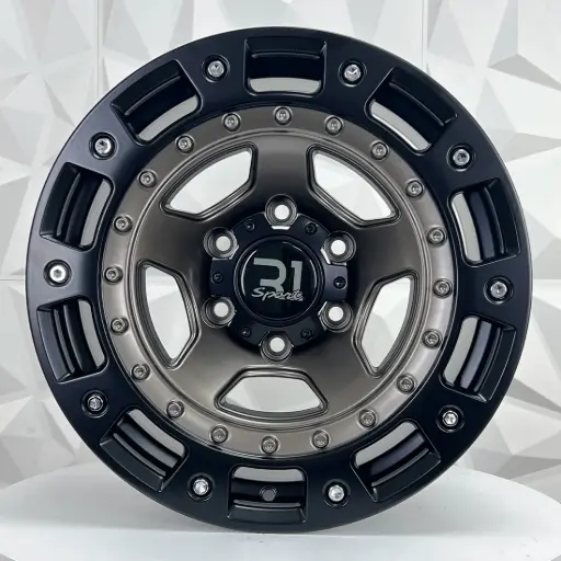 [178502] RIN 17X9 6-139.7 R1 SPORT RGW218 MATE BLACK+BRONZE FACE+BLACK LIP CHROME RIVETS ET0 CB110