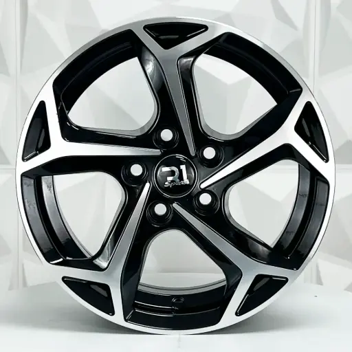 [152198] RIN 15X6 4-100 R1 SPORT SW178 BLACK MACHINE FACE ET38 CB73.1